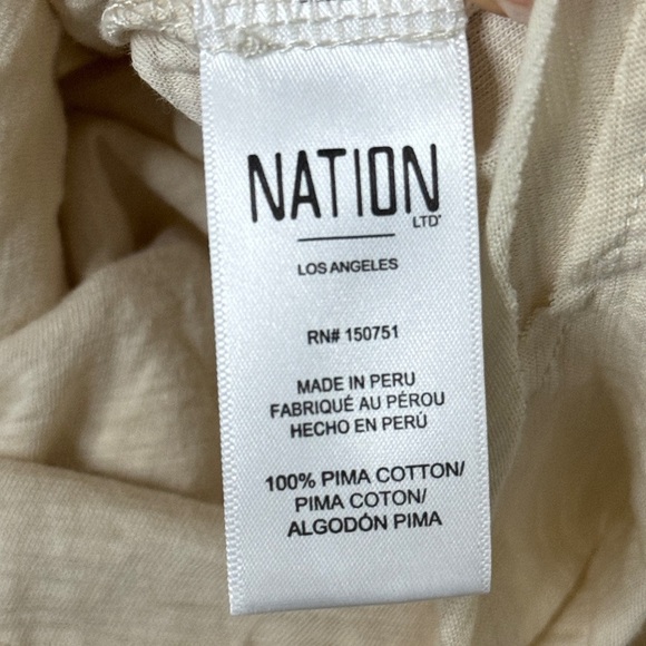 NEW Nation LTD 100% Pima Cotton Long Sleeve Top Size Medium Pearl Ivory Harlow - Picture 7 of 8